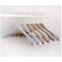 SAASNY Plastic Hangers,20 Extra Wide 45cm Heavy Duty White Plastic Jacket Clothes Garment Hangers with Non Slip Trouser Bar,Extra Smooth Finish,for Drying and Storage