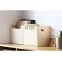 Portable File Folder Organizer, Magazine & Book Storage Boxes with Side Handles, Ivory White Portable File Folder Organizer, Magazine & Book Storage Boxes with Side Handles, Ivory White