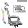 Ergonomic Computer Chair, High Back Mesh Office Chair Adjustable Headrest Desk Task Chair with Cloth Hanger Gray