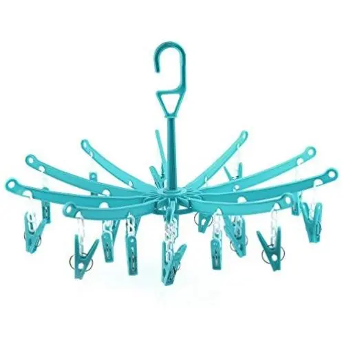 HANGERWORLD 20 Peg Blue Plastic Hanging Laundry Socks Lingerie Clothes Portable Indoor Outdoor Airer Dryer HANGERWORLD 20 Peg Blue Plastic Hanging Laundry Socks Lingerie Clothes Portable Indoor Outdoor Airer Dryer