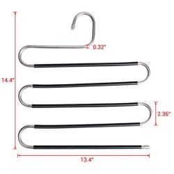 KYCPTNFJ Five S-Type Layers Trouser Hanger Hangers Space-Saving Clothes Pants Non-Slip Closet Organizer for Scarf Jeans Clothes Towels