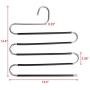 KYCPTNFJ Five S-Type Layers Trouser Hanger Hangers Space-Saving Clothes Pants Non-Slip Closet Organizer for Scarf Jeans Clothes Towels