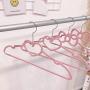 10pcs Pink Girl Heart Drying Rack - Joykith Multifunctional Heart Shaped Plastic Hanger for Suits Non Slip 40CM Space Saving and Non-Slip Clothes Hangers