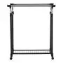 Rolling Clothes Hanger Shoe Rack Portable Double Rail Adjustable Garment Rack For good helper to organize your clothes and shoes. Rolling Clothes Hanger Shoe Rack Portable Double Rail Adjustable Garment Rack For good helper to organize your clothes and shoes.