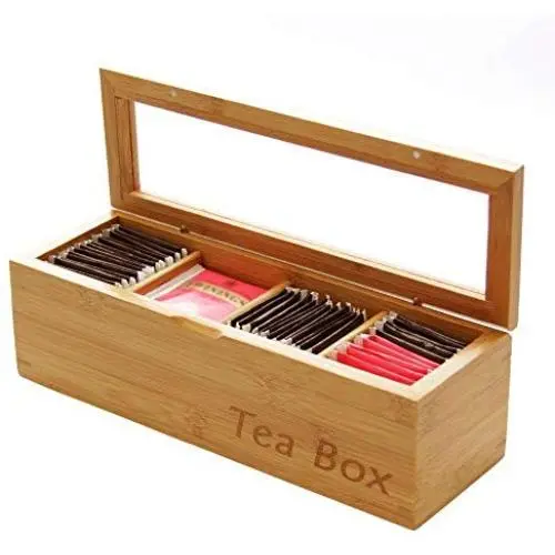 Tea Boxes Storage Organizer Made of Natural Bamboo Tea Boxes Storage Organizer Made of Natural Bamboo