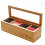 Tea Boxes Storage Organizer Made of Natural Bamboo