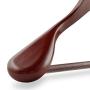 Casafield - 6 Cherry Wide Shoulder Wooden Suit Hangers - Premium Lotus Wood, Non-Slip Pant Bar & Chrome Swivel Hook for Dress Clothes, Coats, Jackets, Pants, Shirts, Skirts