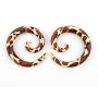 Leopard Earrings Leopard Print Spiral Earrings Animal Tribal Plugs Fake Gauges Ear Studs Tunnels Cheater Stretchers Hangers Real Tapers Faux Piercing Body Jewelry Stretched Lobes Gauged Weights