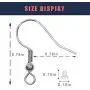 100 PCS Silver Earring Hooks Hypoallergenic Stainless Steel Earrings Wires Fish Hooks with 100 PCS Clear Rubber Earring Backs for Jewelry Making DIY 100 PCS Silver Earring Hooks Hypoallergenic Stainless Steel Earrings Wires Fish Hooks with 100 PCS Clear Rubber Earring Backs for Jewelry Making DIY