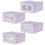 mDesign Soft Stackable Fabric Closet Storage Organizer Holder Boxes - Clear Window, Attached Lid, for Child/Kids Room, Nursery - Polka Dot Print - 4 Pack - Wisteria/Light Purple mDesign Soft Stackable Fabric Closet Storage Organizer Holder Boxes - Clear Window, Attached Lid, for Child/Kids Room, Nursery - Polka Dot Print - 4 Pack - Wisteria/Light Purple