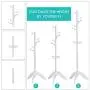 Vlush Rubber Wood Coat Rack Free Standing, 11 Hooks Hallway/Entryway Coat Hat Tree Coat Hanger for Clothes, Suits, Accessories, White Vlush Rubber Wood Coat Rack Free Standing, 11 Hooks Hallway/Entryway Coat Hat Tree Coat Hanger for Clothes, Suits, Accessories, White
