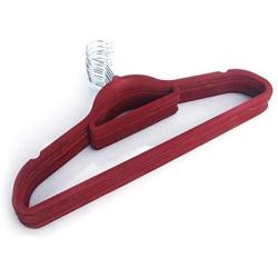 10pcs Random Color Flocking Clothes Hangers Suit Hangers Ultra Thin Space Saving Hook Durable Clothes Hang