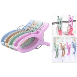 LFHT 4pcs 6.3" Durable Large Beach Towel Blanket Clips Plastic Clothespins Clothes Pegs Pins Clothes Hanger Clamp