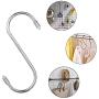 5 Pcs Kitchen Hooks,Stainless Steel S Hook for Closet Rod,Ideal for Hanging Kitchenware,Towels,Bags,Clothes,Scarf,Flowerpots,Silver