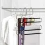 PENGKE 6 Pack Pants Hangers S Shape Stainless Steel Clothes Hangers Closet Organizer for Pants Jeans Scarf,15 x14.2 inch (Renewed)