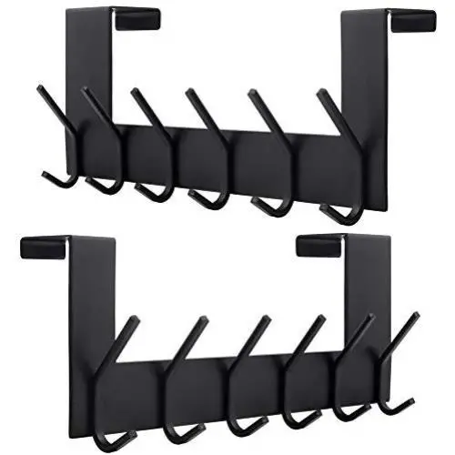 Dseap Over The Door Hook Hanger, Over The Door Towel Rack, for Coat Clothes Hat Towel Bathroom, Black, 2 Packs Dseap Over The Door Hook Hanger, Over The Door Towel Rack, for Coat Clothes Hat Towel Bathroom, Black, 2 Packs
