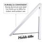Stock Your Home Folding Clothes Hanger Wall Mounted Retractable Clothes Rack, Aluminum, Easy Installation - White 1 Pack