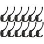 12 Pack Dual Coat Hooks for Wall, Retro Double Utility Rustic Hooks with 48 Screws (2 Types) for Coat, Scarf, Bag, Towel, Key, Cap, Cup, Hat (3.2“X1''X1.6'')