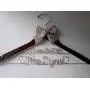 Rustic Wedding Hanger, Wedding Hanger, Bridal Hanger with Date, Personalized Custom Bridal Hanger, Brides Hanger, Name Hanger, Wedding Hanger With Bow, With Hearts, Burlap