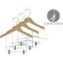 Childrens Wooden Display hanger with 6 inch Drop and Adjustable Clips, Contoured Hanger with Matte Natural Finish and Chrome Hook (Set of 12) by The Great American Hanger Company Childrens Wooden Display hanger with 6 inch Drop and Adjustable Clips, Contoured Hanger with Matte Natural Finish and Chrome Hook (Set of 12) by The Great American Hanger Company