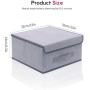 Onlyeasy Foldable Storage Bins Cubes Boxes with Lid - Storage Boxes Cube Cubby Basket Closet Organizer Pack of 2 with Leather Handles for Closet Bedroom, 13