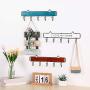 Wall Mounted Clothes Hanger Rack, Wood Retro Storage Rack for Clothes Organizer Hanger Hanging Holder for Bedroom Bathroom(6 Hooks,Brown)