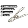 Home-X Stainless Steel Clothespins, Heavy-Duty Clothes Hangers, Set of 10