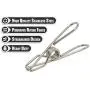 Home-X Stainless Steel Clothespins, Heavy-Duty Clothes Hangers, Set of 10