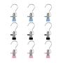 ShineT 9 PCS Stainless Steel Portable Laundry Hook Hanging Clothes Pins Travel Home Closet Clothing Boot Hanger Hold Clips for Pants, Shoes, Towel, Socks