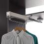 GWXYMJ Coat Rack Wardrobe Pull Out Clothes Rack, Telescopic Cloakroom Accessories Clothes Rail, Closet Hanging Hanger Rod Wardrobe Storage Rack (Color : White)