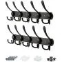 Singda Coat Rack Wall Mount,2 Packs Coat Hanger,Stainless Steel 5 Triple Hooks for Hanging Coats, Waterproof Wall Hooks for Hanging Clothes, Towels, Purse, Hats, Bag, Bathroom, Bedroom, Kitchen Black Singda Coat Rack Wall Mount,2 Packs Coat Hanger,Stainless Steel 5 Triple Hooks for Hanging Coats, Waterproof Wall Hooks for Hanging Clothes, Towels, Purse, Hats, Bag, Bathroom, Bedroom, Kitchen Black