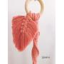 Macrame Plant Hanger Leaf Feather Tassel Pink Mustard Sage Natural BOHO Decor Dorm Nursery