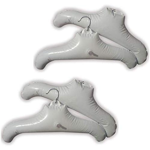 Coralpearl Inflatable Hanger Travel X 4, White Round Shoulder, Portable Folding Clothes Drying Rack in Metal Hook,Space Saving Coat Storage Set Non Slip Foldable for Home Car Camping Indoor Outdoor Coralpearl Inflatable Hanger Travel X 4, White Round Shoulder, Portable Folding Clothes Drying Rack in Metal Hook,Space Saving Coat Storage Set Non Slip Foldable for Home Car Camping Indoor Outdoor