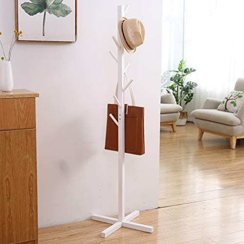 YMJ Coat Stand Clothes Rack Hanger Umbrella Holder Rotating Hooks for Homes, Office Entryway, Hallway. Clothes Storage Rack Holder Coat Racks (Color : White)