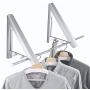 TOOGOO Folding Clothes Hanger Adjustable Drng Rack Retractable Coat Hanger Home Storage Organir Instant Clot, Wall Mounted with Screws,Matte Polished Aluminum alloy2 Packs