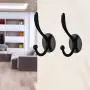 Hooks for Hanging Coats Wall Hooks Single Hook Decorative Wall Mounted Hooks Coat Hat Bag Towel Hooks Bathroom Living Room Bedroom Door Wall Hangers Free Punching 3 Packs (Black) New European Trend