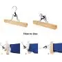 SONGMICS Pants Hangers, 12 Pack Solid Wood Anti-Slip Felt 360° Rotatable Hook Trouser Clamp Hanger, Natural UCRW007-12 SONGMICS Pants Hangers, 12 Pack Solid Wood Anti-Slip Felt 360° Rotatable Hook Trouser Clamp Hanger, Natural UCRW007-12