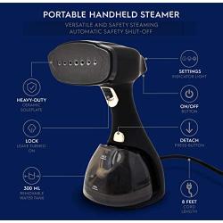 Electrolux Portable Handheld Garment & Fabric Steamer, 1500 Watt, Quick Heat Ceramic Plate Steam Nozzle, 2-in-1 Fabric Wrinkle Remover and Clothes Iron, with Cloth Brush and Lint Brush