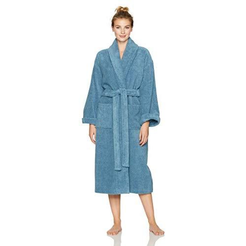 Pinzon Terry Bathrobe 100% Cotton, Marine, Small / Medium