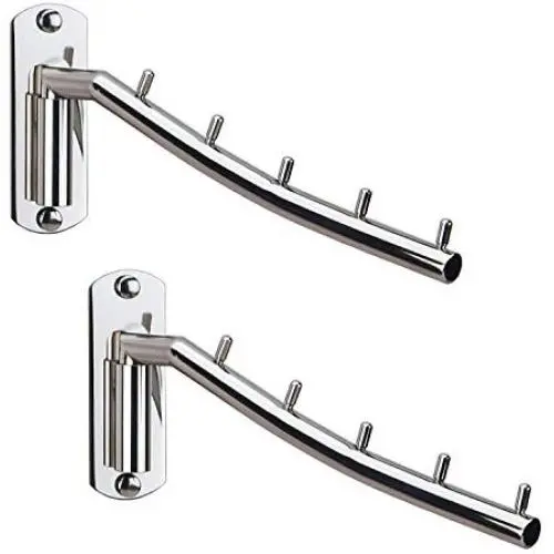 Folding Wall Mounted Clothes Hanger Rack Wall Clothes Hanger Stainless Steel Swing Arm Wall Mount Clothes Rack Heavy Duty Drying Coat Hook Clothing Hanging System Closet Storage Organizer - 2Pack Folding Wall Mounted Clothes Hanger Rack Wall Clothes Hanger Stainless Steel Swing Arm Wall Mount Clothes Rack Heavy Duty Drying Coat Hook Clothing Hanging System Closet Storage Organizer - 2Pack