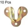 uxcell Flush Mount Bracket, 50x43mm Yellow Zinc Plated Wall Mount Clip Hook for Picture Frame Hanger, 10 Pcs