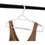 Popular Design Products 50 pc White Plastic Hangers with Built-in Grip Strip Non-Slip Pads - Perfect for Dresses, Blouses and Pants - Work Great for Shirts, Ties, Scarves and Sweaters