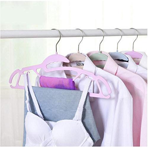 10pcs Random Color Household Non Slip Traceless Plastic Both Dry and Wet Underwear Clothes Hanger