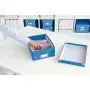 Leitz Click & Store Storage Box, Small Organizer Box, Collapsible, Stackable, Patented Design, Bin, Cabinet, Desk Organizer, Blue (60570036)