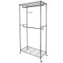 Hommoo Clothes Hanger Garment Rack Adjustable Metal Garment Rack Double Rod Rolling Closet Organizer Shelf with Lockable Wheels,Black