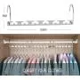 Meetu Space Saving Hangers Multifunctional Clothes Hangers Stainless Steel 6X2 Slots Magic Hanger Cascading Hanger Updated Hook Design Closet Organizer Hanger (Pack of 12)
