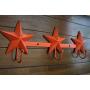 Star Metal Wall Hanger, Large Hook Rack for Entrance, Fire Orange or Pick Color, Hanging Coats Jackets Hats Keys, Bathroom Towel Holder