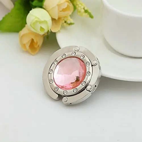 LingStar Crystal Table Folding Bag Purse Handbag Hook Hanger Holder 10 Colors Pink LingStar Crystal Table Folding Bag Purse Handbag Hook Hanger Holder 10 Colors Pink