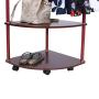 HSada Coat Rack Stand - Super Easy Assembly NO Tools Required - Multi-Functional Corner Garment Rack Clothing Rack with Hanger and 2-Tier Durable Shelf for Shoes Clothes Storage - Ship from US