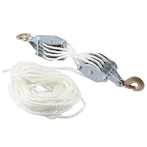 Rope Hoist Block & Tackle 2 Ton Pulley Wheel Poly Puller Wild Game Deer Hanger Rope Hoist Block & Tackle 2 Ton Pulley Wheel Poly Puller Wild Game Deer Hanger